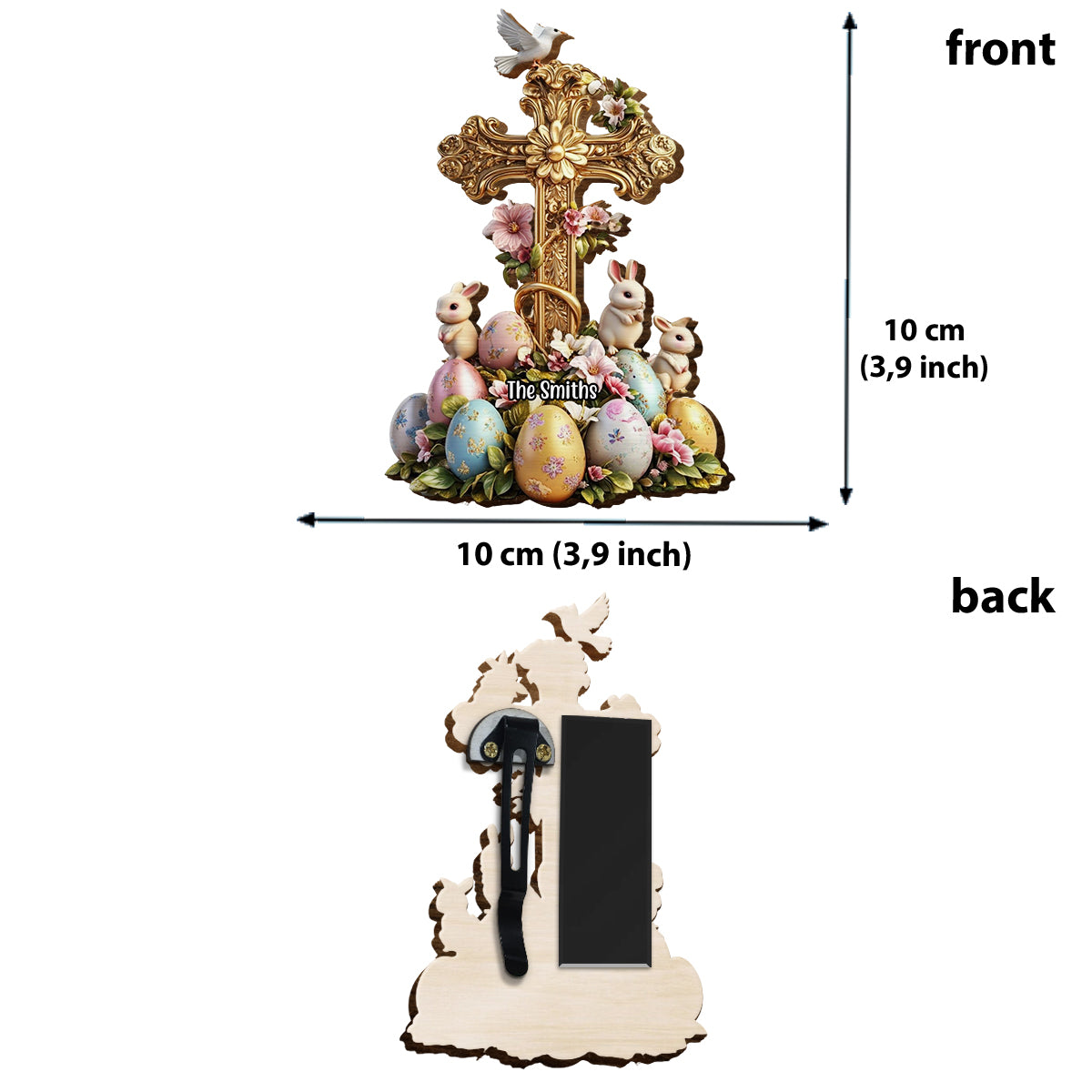 Adorables lapins - Clip de pare-soleil de voiture personnalisé en forme de chrétien