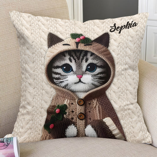 Coussin décoratif personnalisé Chat mignon
