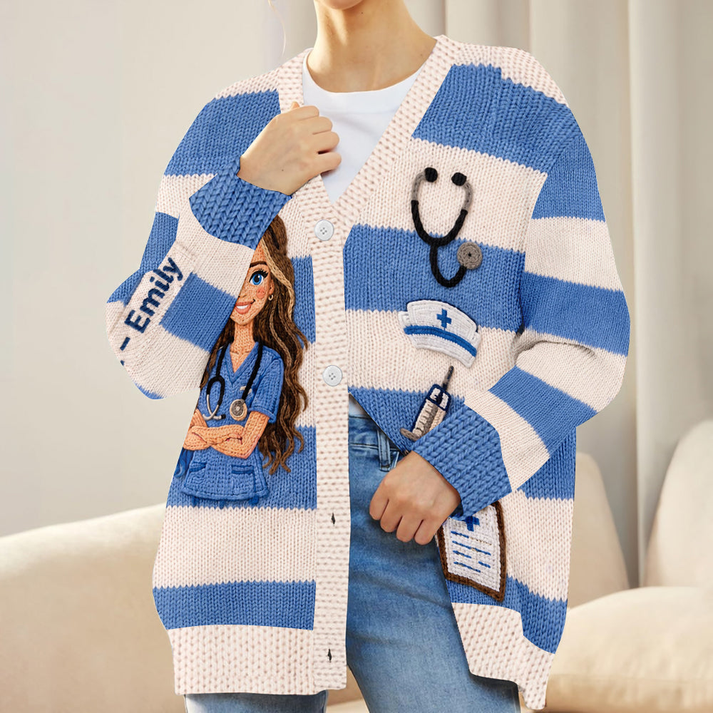 Any Photo Nurse Life - Personalized Nurse Cardigan Sweater