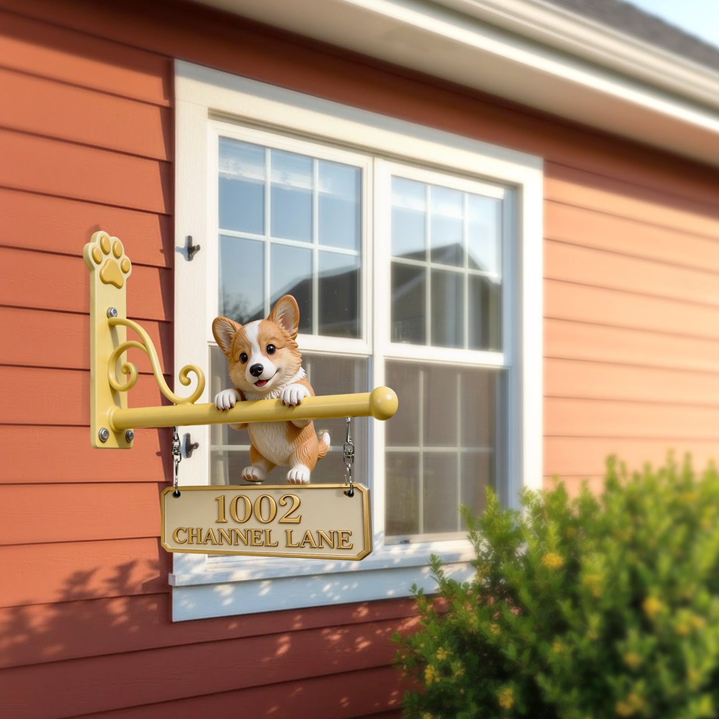Puppy Home Address - Personalized Dog Wooden Wall Mount Sign