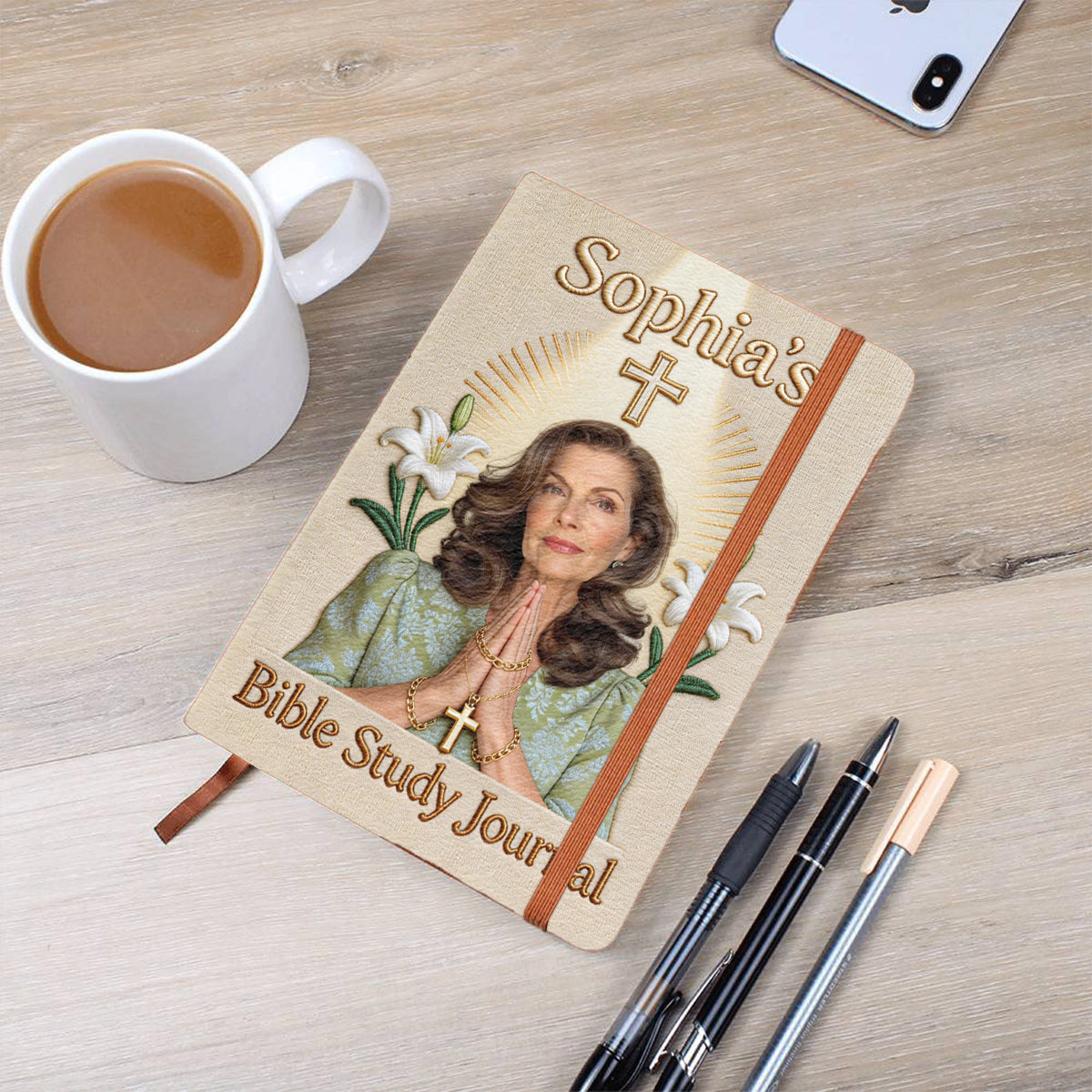 Custom Any Photo Bible Study Journal - Personalized Christian Leather Journal