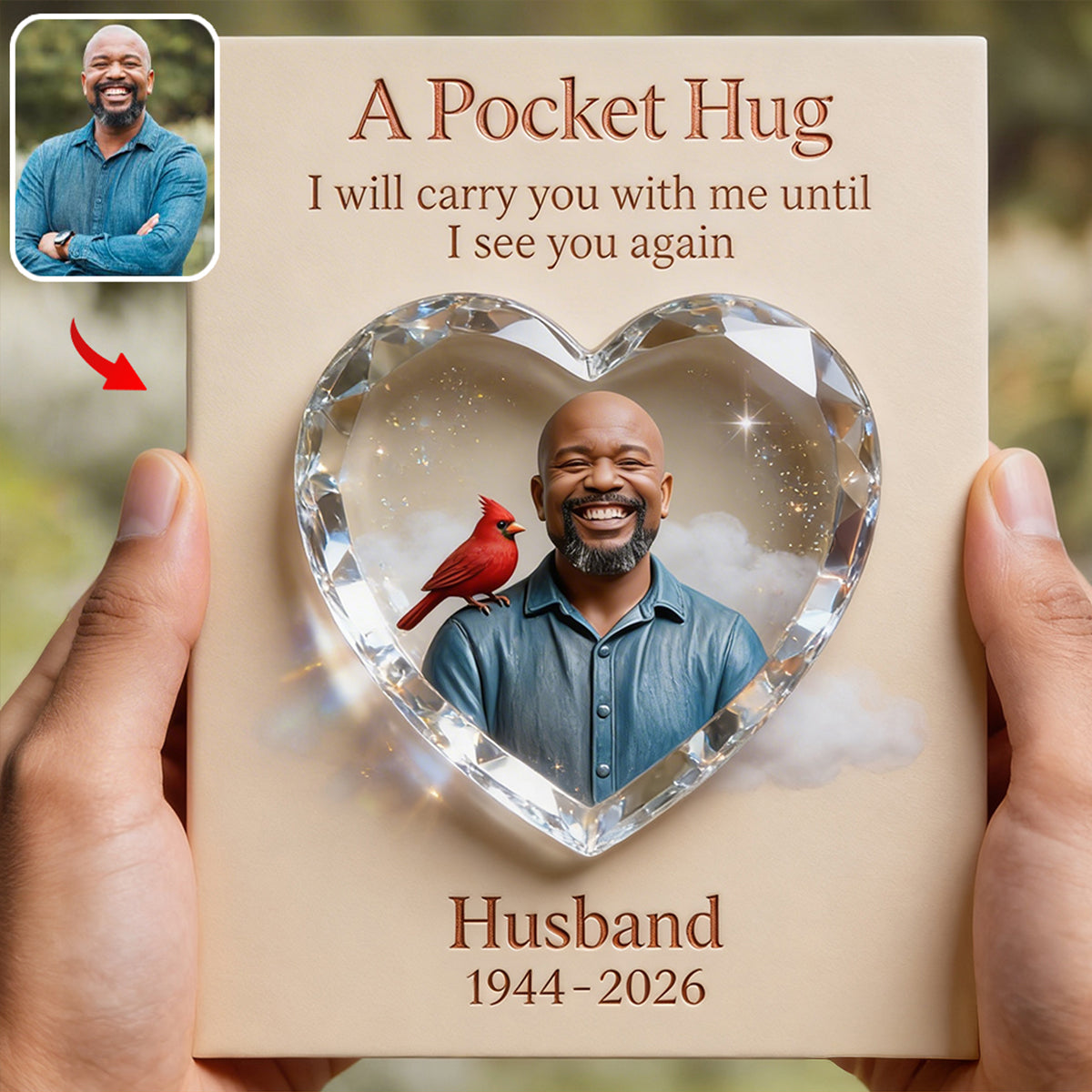 Always In My Heart - Personalized Memorial Pocket Hug Card