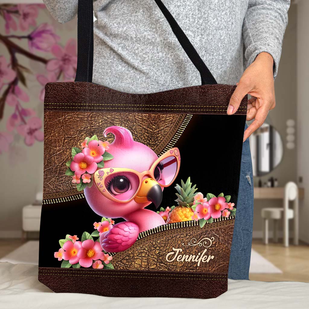Love Flamingos - Personalized Flamingo Tote Bag