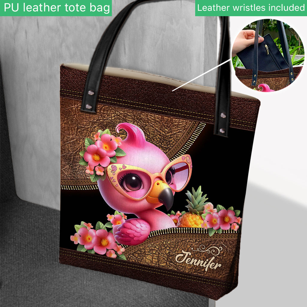 Love Flamingos - Personalized Flamingo Tote Bag