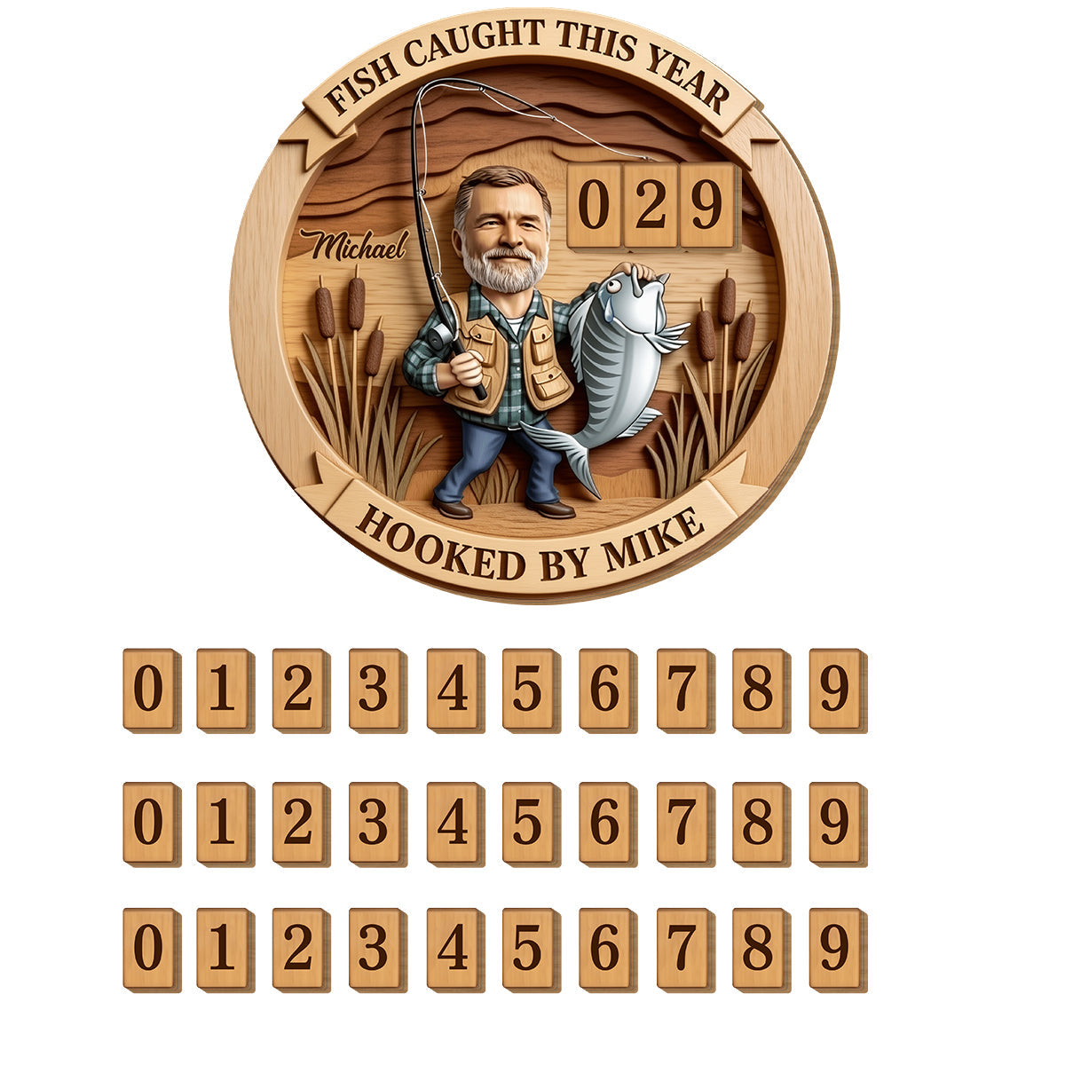 Fish Caught This Year - Personalized Fishing Interchangeable Plaque