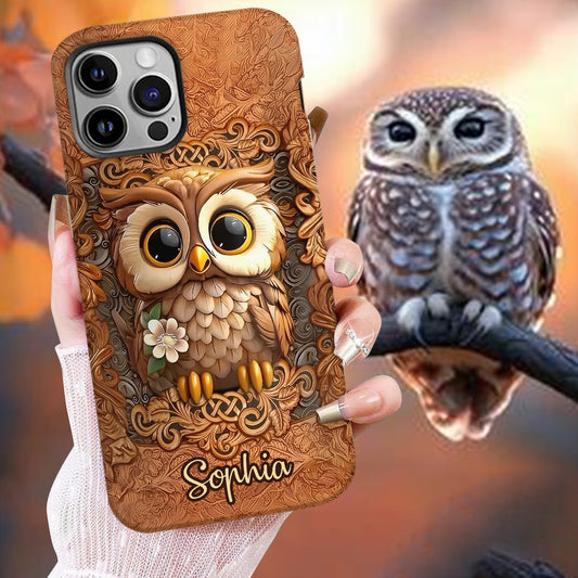 Magnifique hibou - Coque de téléphone personnalisée avec motif hibou intégral