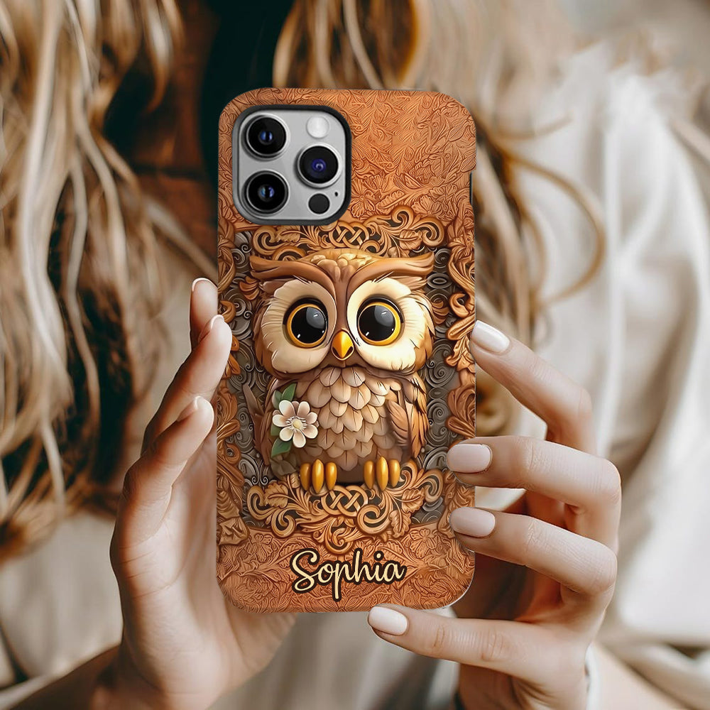 Magnifique hibou - Coque de téléphone personnalisée avec motif hibou intégral
