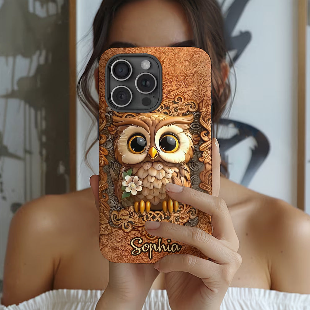 Magnifique hibou - Coque de téléphone personnalisée avec motif hibou intégral