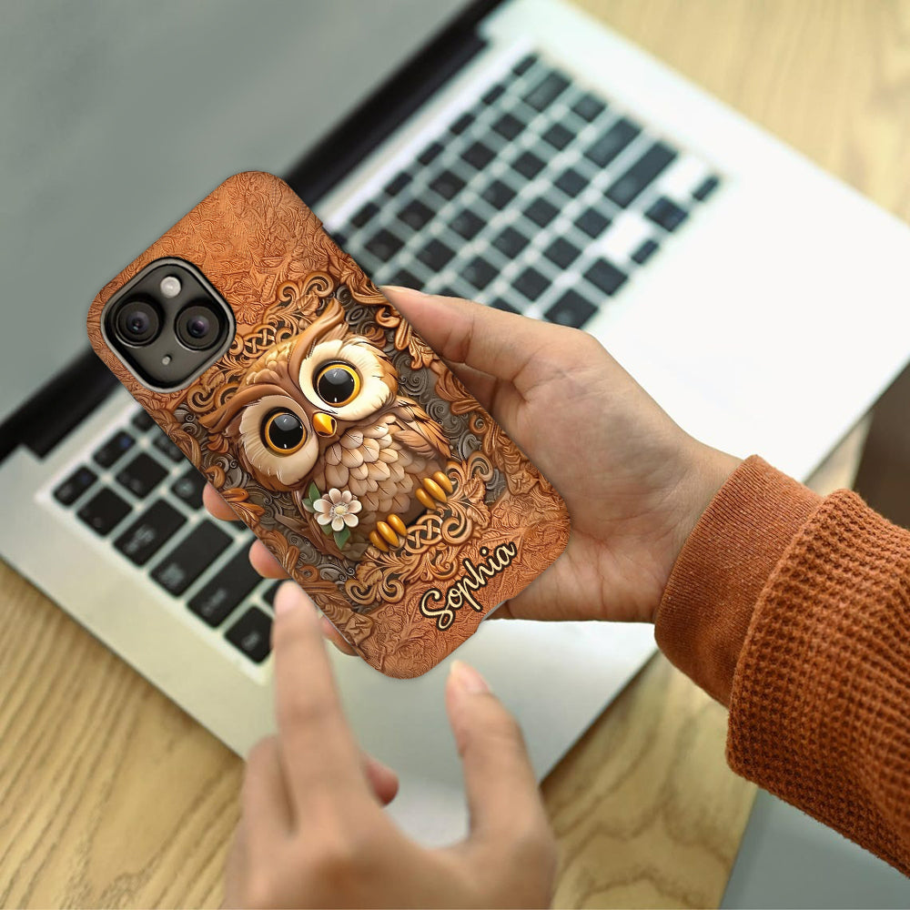 Magnifique hibou - Coque de téléphone personnalisée avec motif hibou intégral
