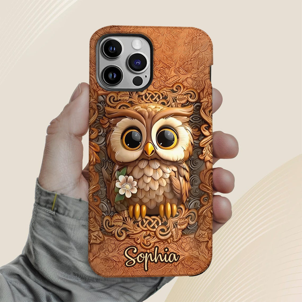 Magnifique hibou - Coque de téléphone personnalisée avec motif hibou intégral