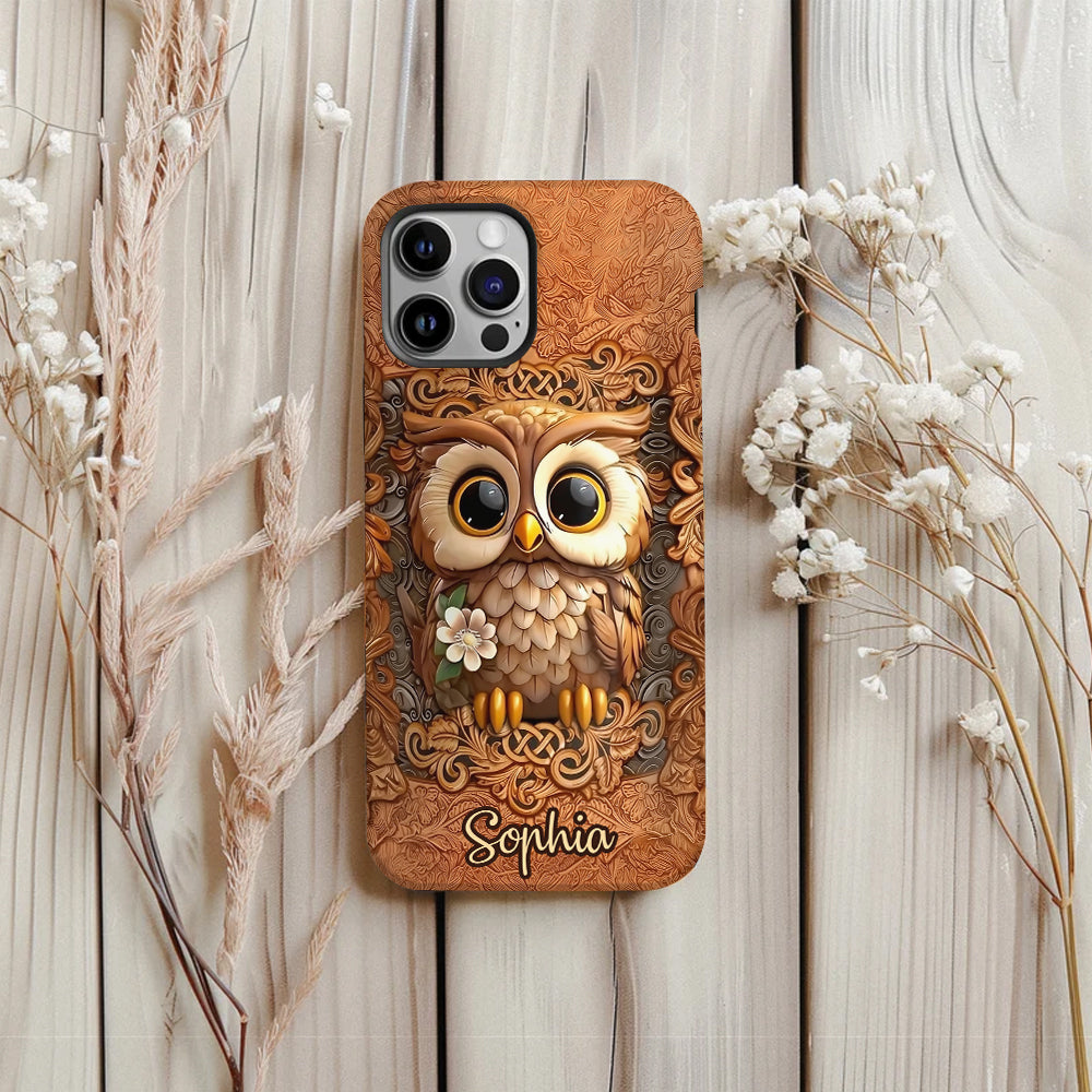Magnifique hibou - Coque de téléphone personnalisée avec motif hibou intégral