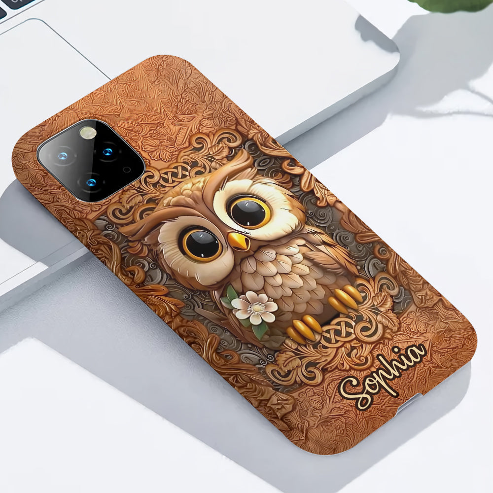 Magnifique hibou - Coque de téléphone personnalisée avec motif hibou intégral