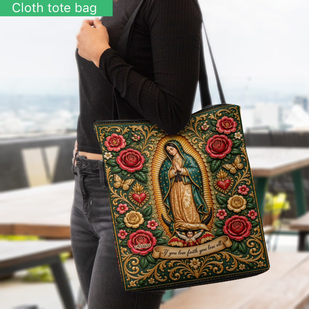 Déesse Mexicaine, Guadalupe - Sac Tote Chrétien Personnalisé