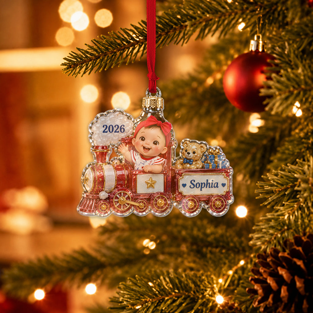 Merry Christmas - Personalized Kid Custom Shape Glass Ornament