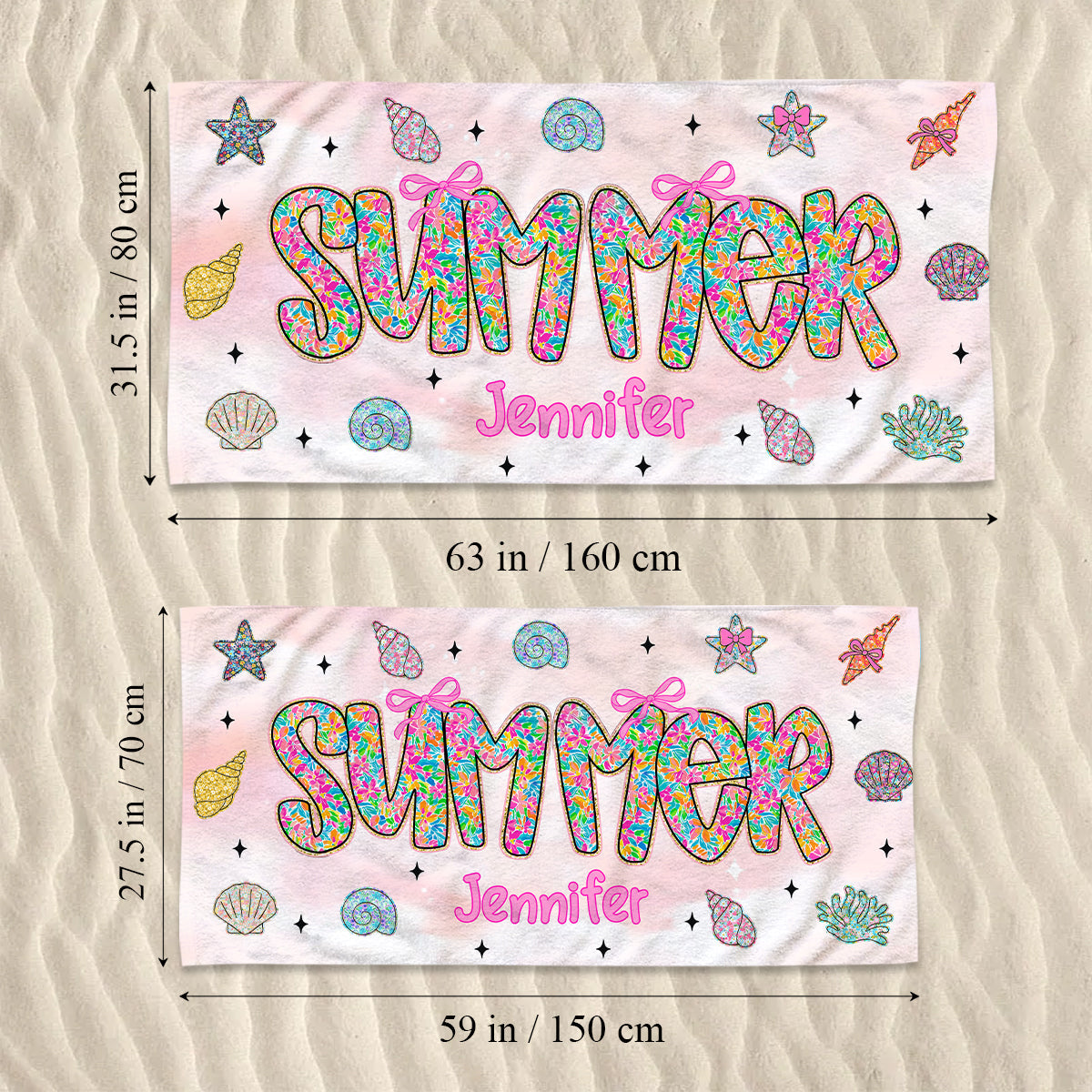 Summer Beach Vibes - Personalized Sea Lover Quick-dry Beach Towel/ Bath Towel