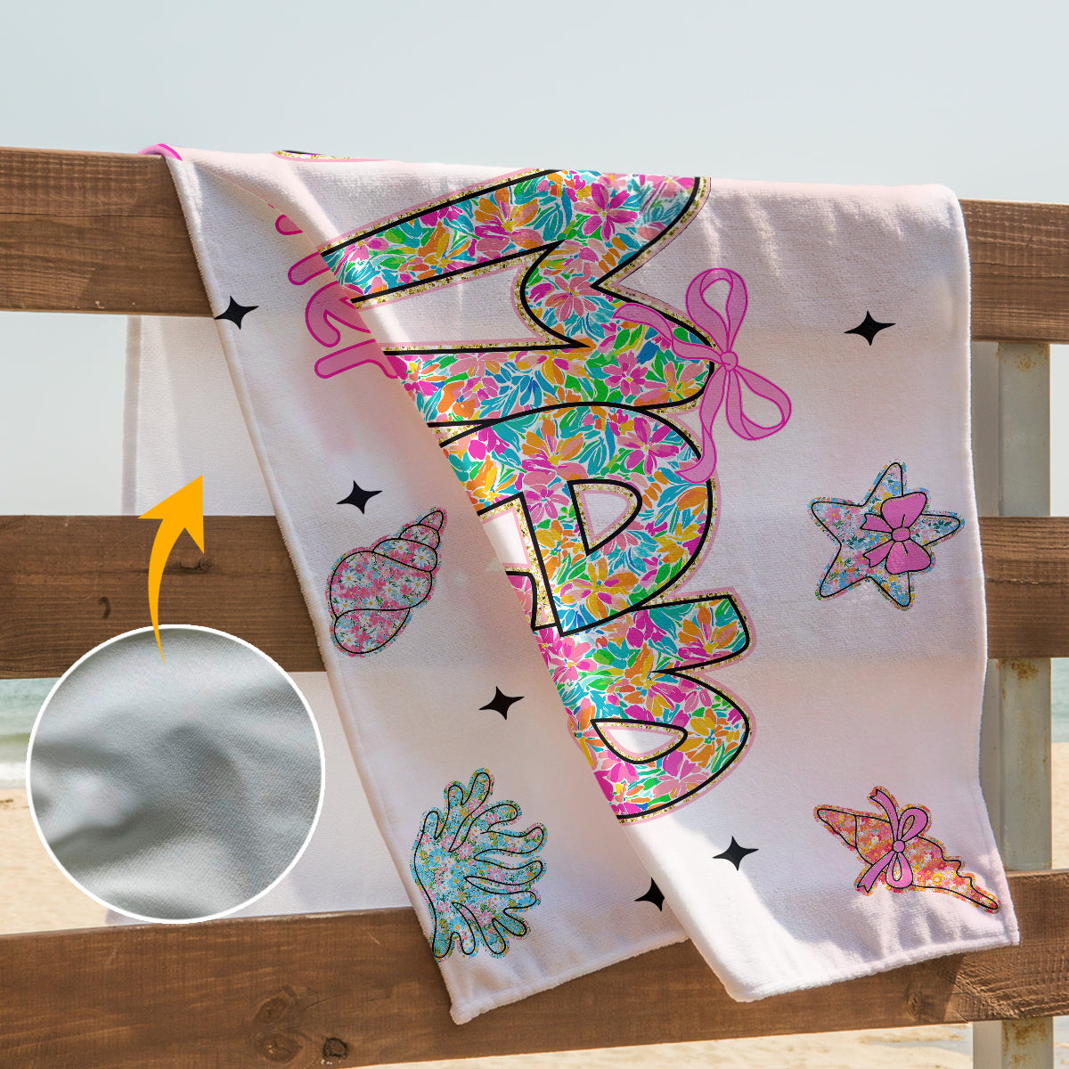 Summer Beach Vibes - Personalized Sea Lover Quick-dry Beach Towel/ Bath Towel