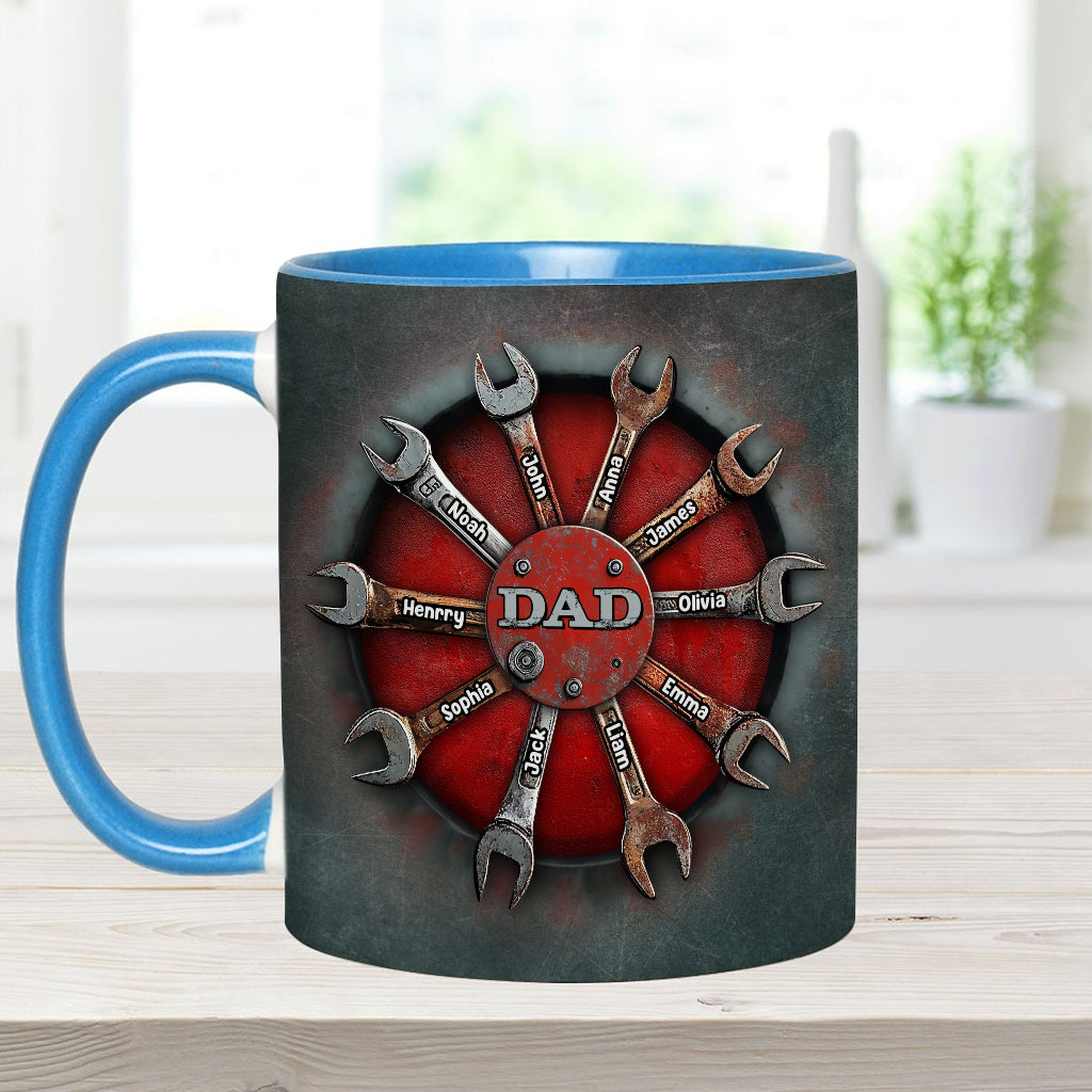 Dad's Tools - Personalized Father Accent Mug