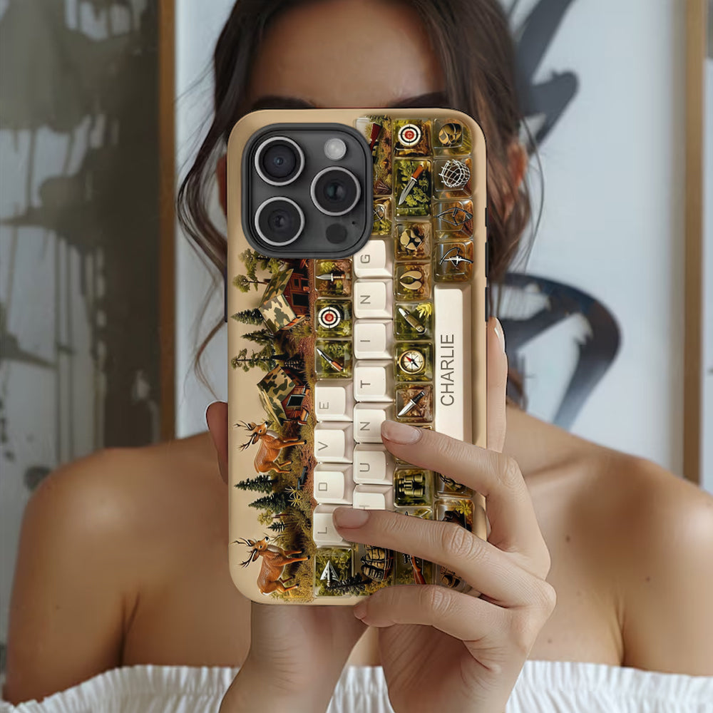 Cadeau Chasse - Coque de téléphone personnalisée avec motif chasse intégral