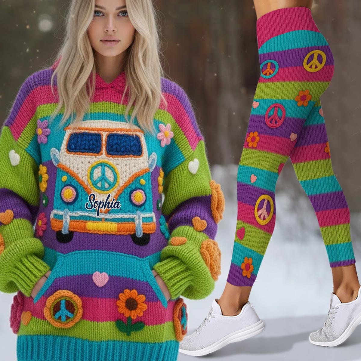 Hippie Souls - Sweat à capuche et legging hippie personnalisés