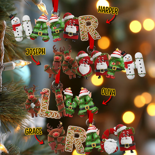 Christmas Alphabet - Personalized Christmas Custom Shaped Ornament