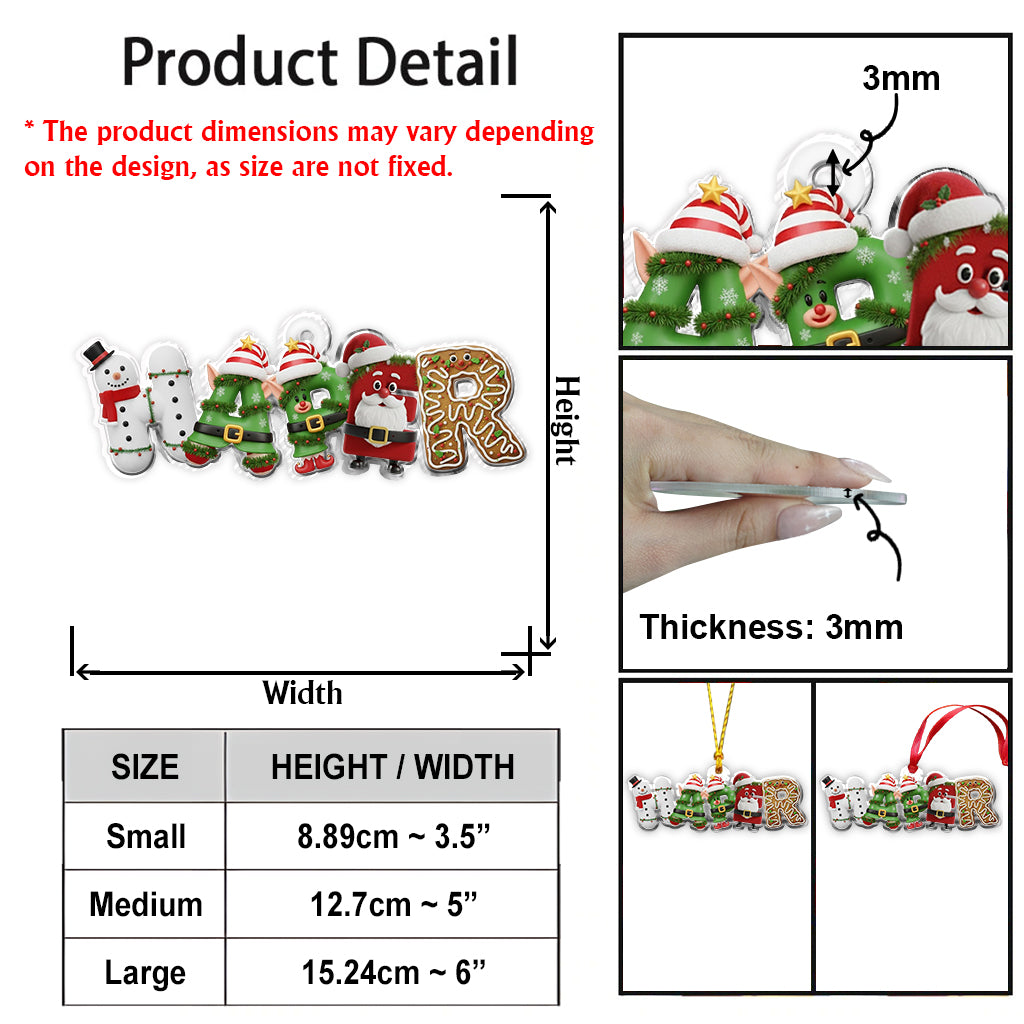 Alphabet de Noël - Ornement de Noël personnalisé en forme de boule à facettes