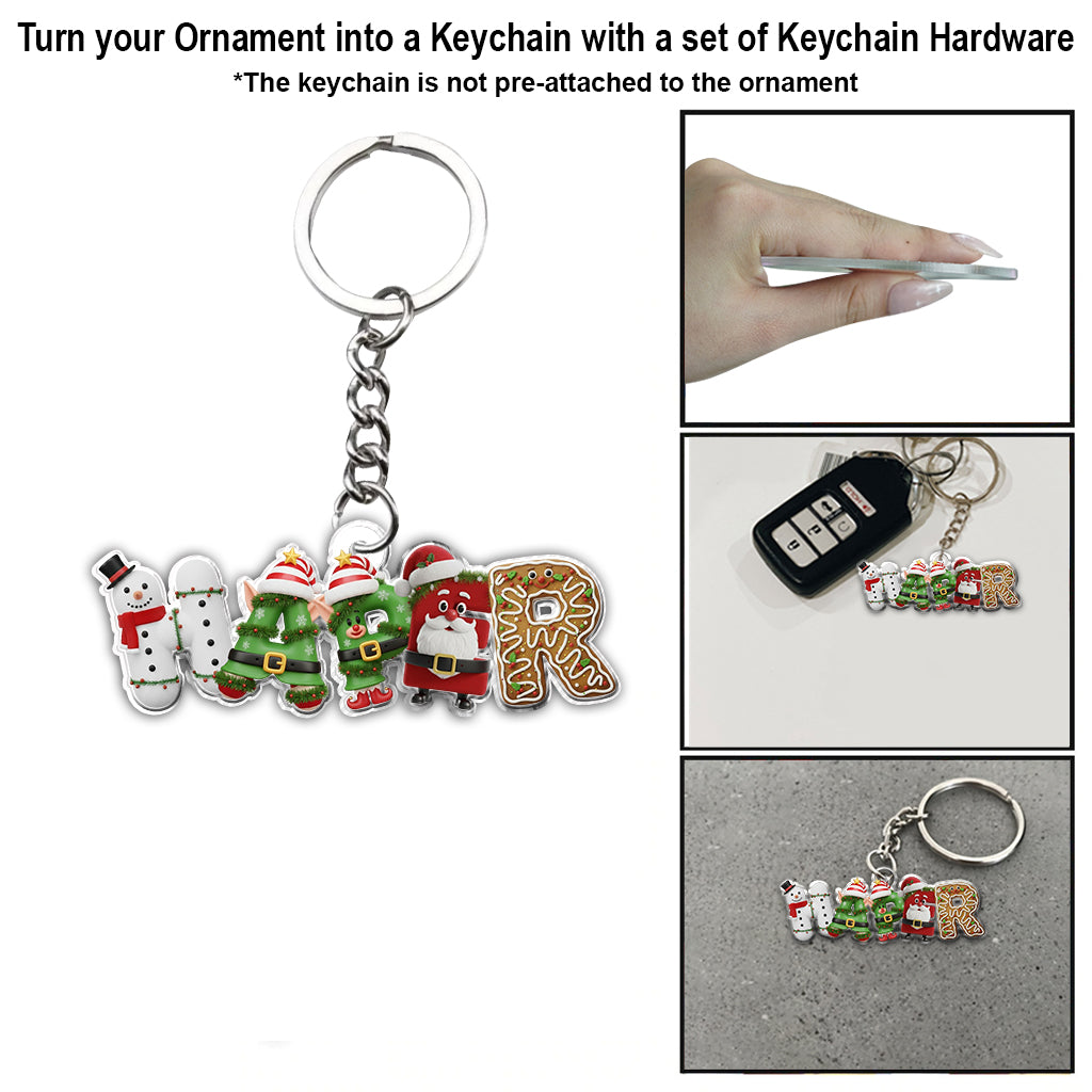 Alphabet de Noël - Ornement de Noël personnalisé en forme de boule à facettes