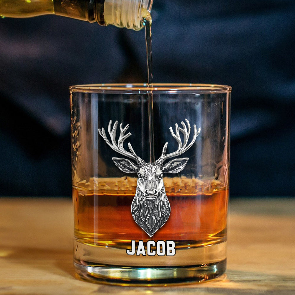 Cerf/Orignal/Canard… Cadeau pour les passionnés de chasse, cadeau pour les amateurs de whisky - Verre à whisky personnalisé sur le thème de la chasse