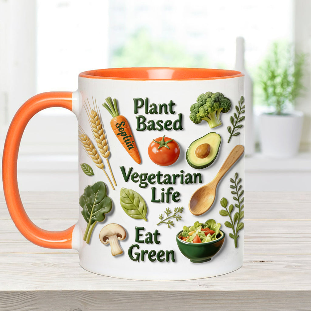 Vegetarian Life - Personalized Veterinarian Accent Mug & Coaster