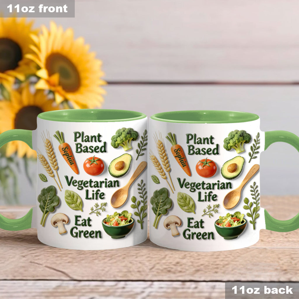 Vegetarian Life - Personalized Veterinarian Accent Mug & Coaster