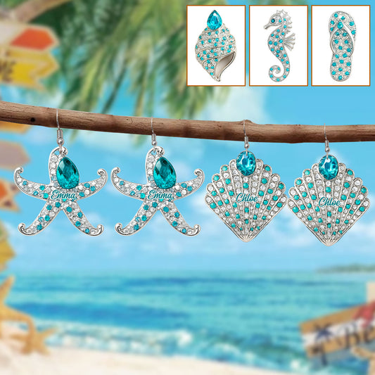 Boucles d'oreilles personnalisées « Beach Lovin' Girl » pour amoureuses de la mer