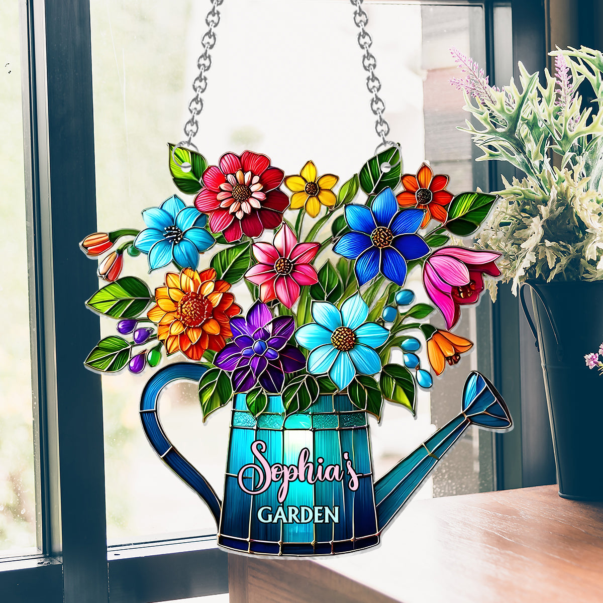 Passionné(e) de jardinage ? - Attrape-soleil personnalisé à suspendre à la fenêtre.