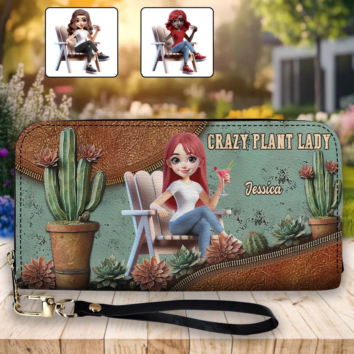 Crazy Plant Lady - Personalized Gardening Leather Long Wallet