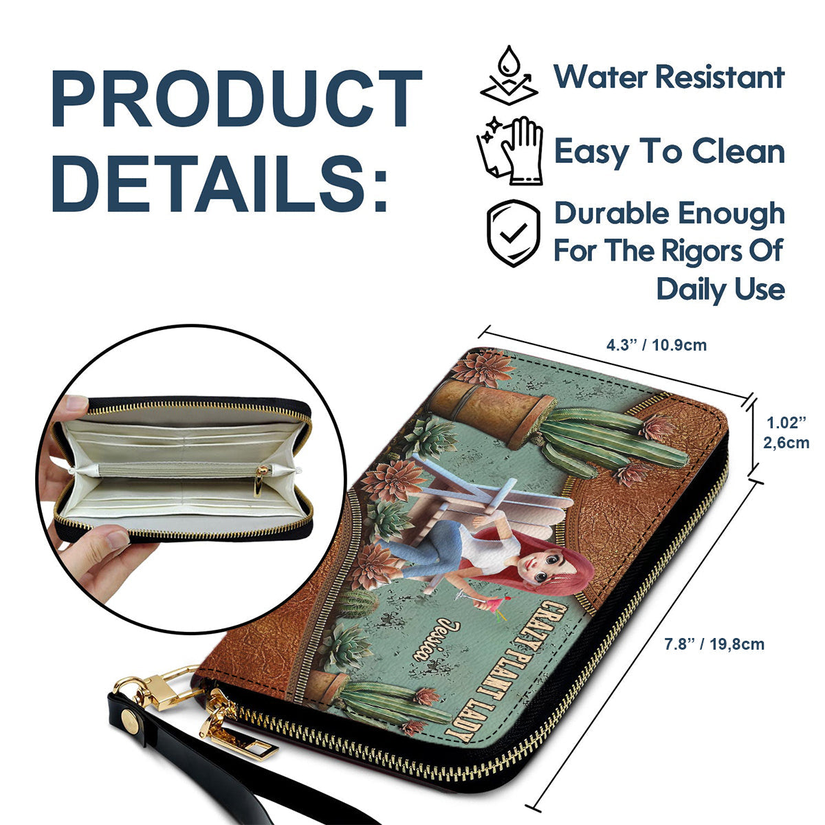 Crazy Plant Lady - Personalized Gardening Leather Long Wallet