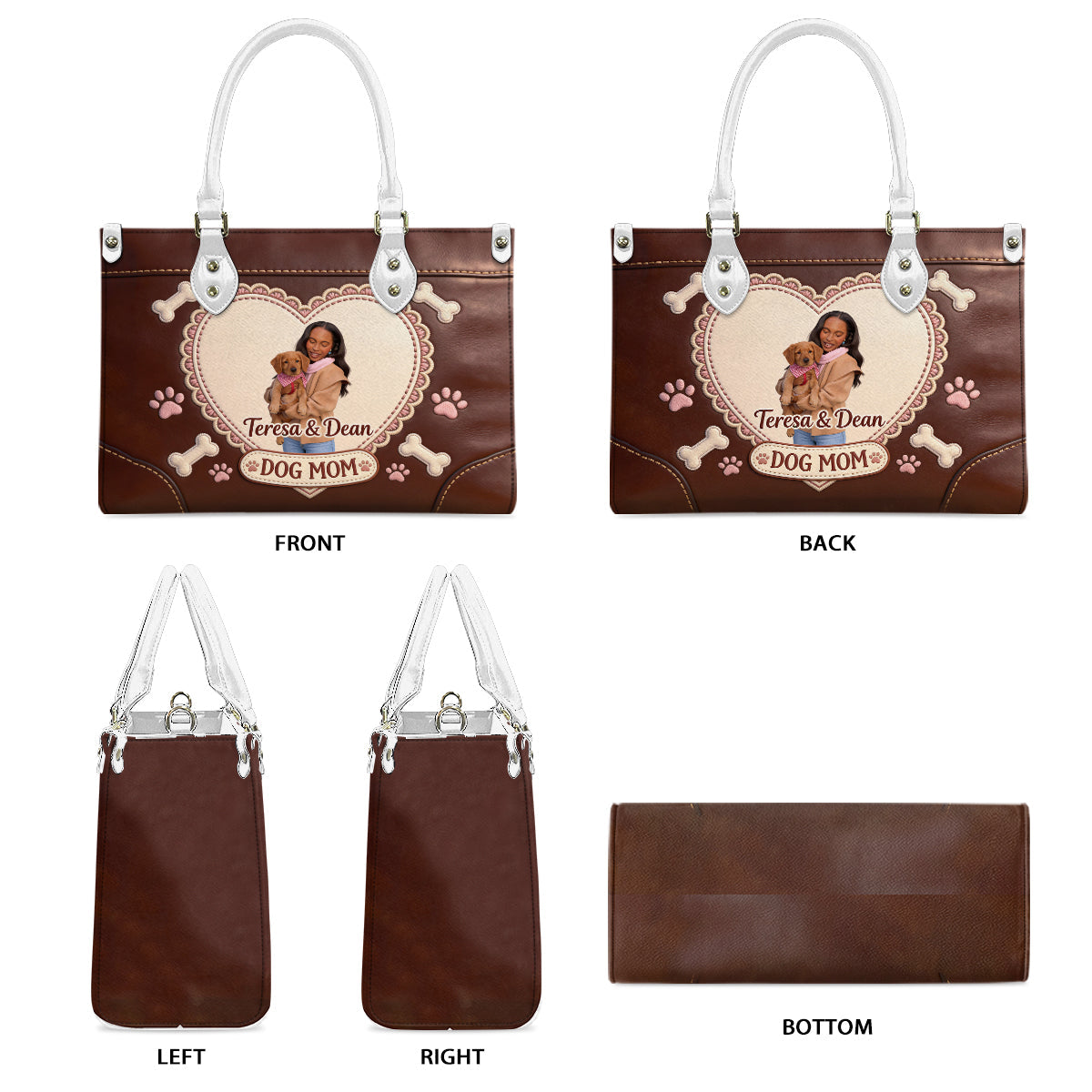 Dog Mom - Personalized Dog Leather Handbag