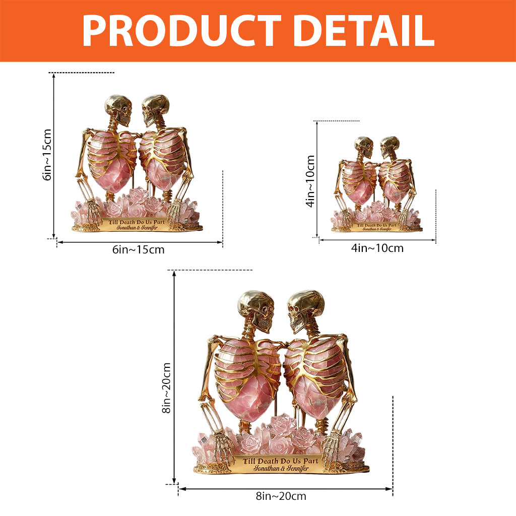 Quartz & Gold Skeleton, Till Death Do Us Part - Personalized Couple Custom Shaped Acrylic Plaque