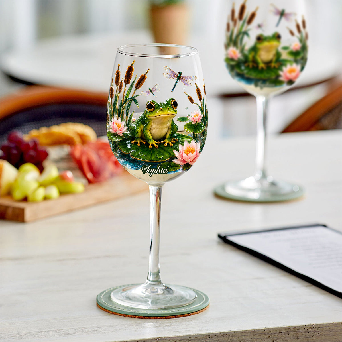 Every Sip Feels Closer To Nature - Personalized Frog Wine Glass With Long Stem