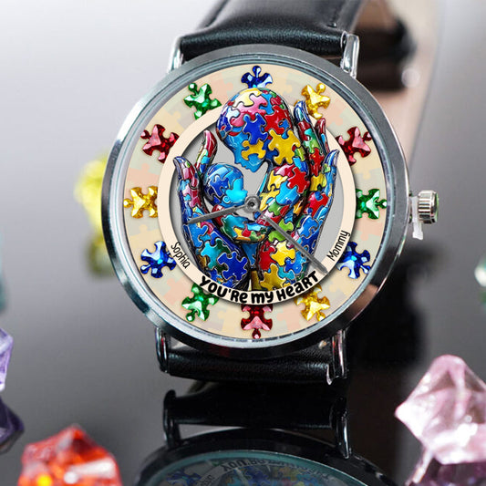 Tu es mon cœur - Montre-bracelet personnalisée pour la sensibilisation à l'autisme