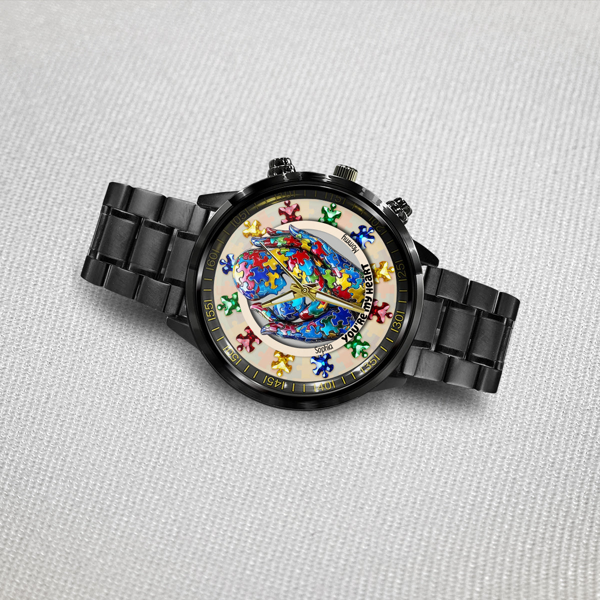 Tu es mon cœur - Montre-bracelet personnalisée pour la sensibilisation à l'autisme