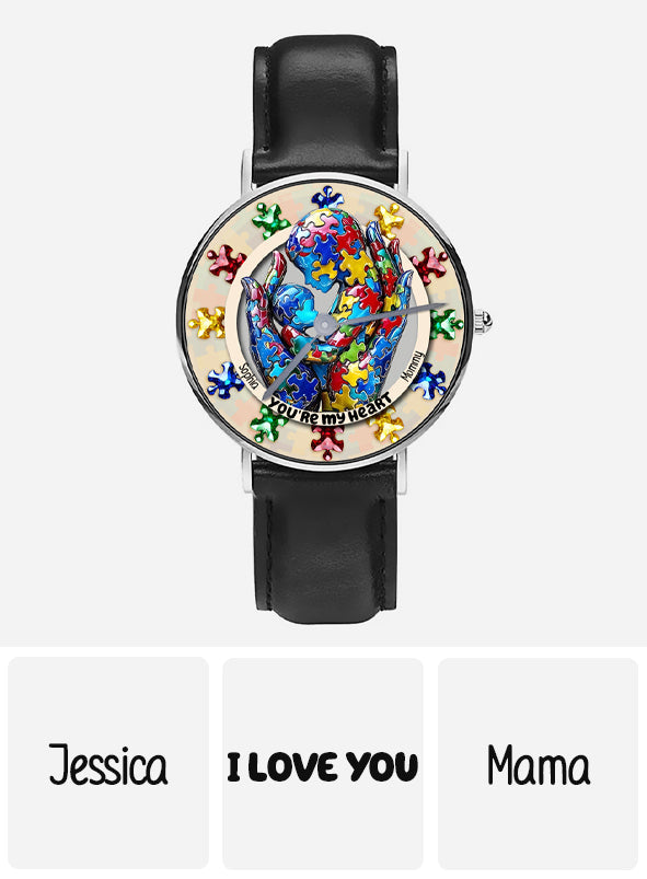 Tu es mon cœur - Montre-bracelet personnalisée pour la sensibilisation à l'autisme