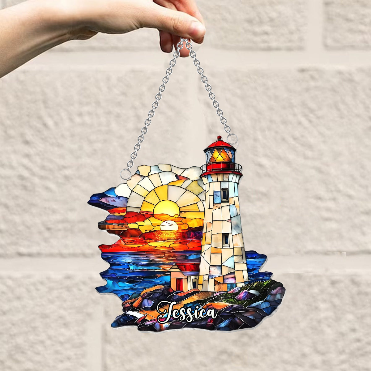 Éclat de l'Océan - Attrape-soleil personnalisé pour les amoureux de la mer, à suspendre à la fenêtre 