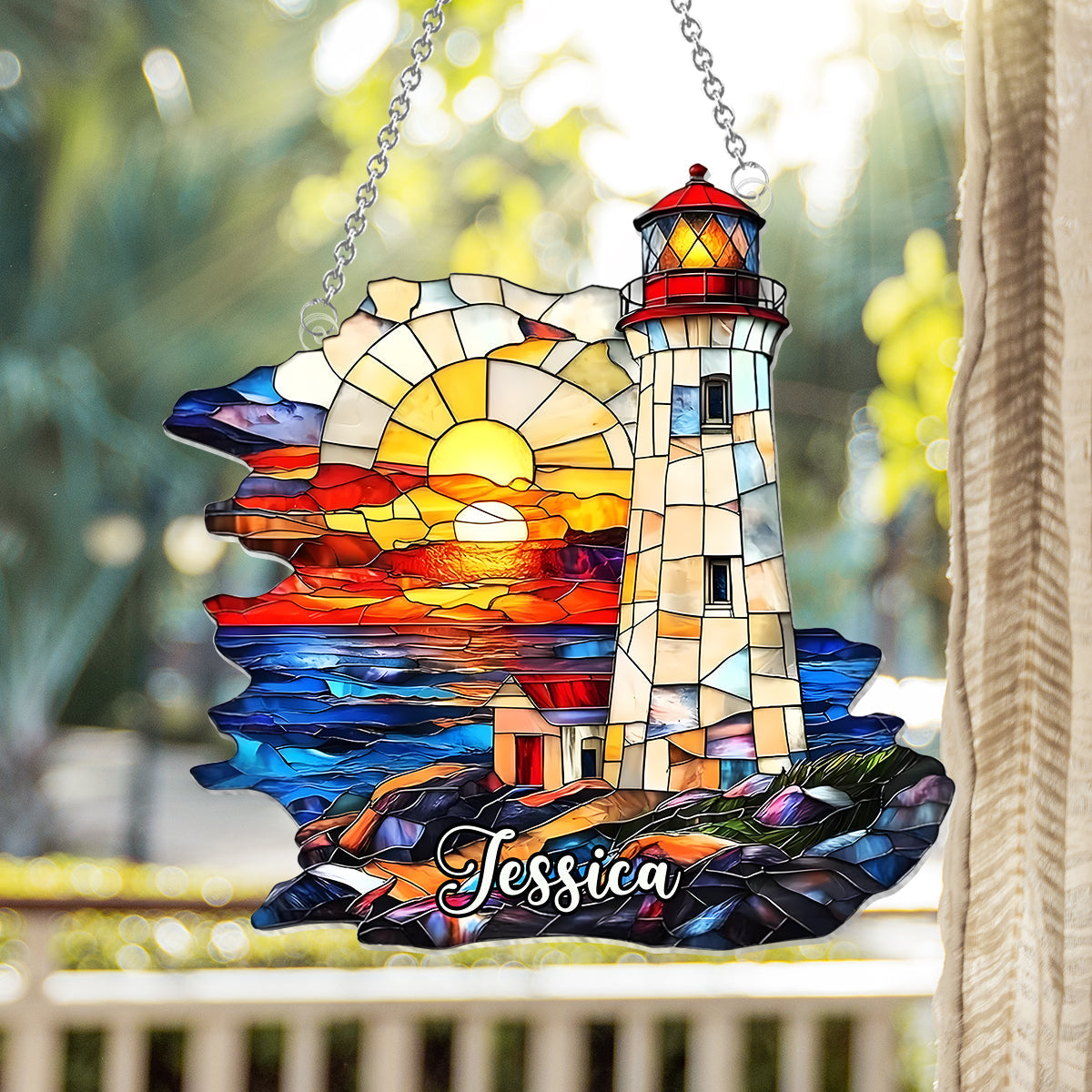 Éclat de l'Océan - Attrape-soleil personnalisé pour les amoureux de la mer, à suspendre à la fenêtre 