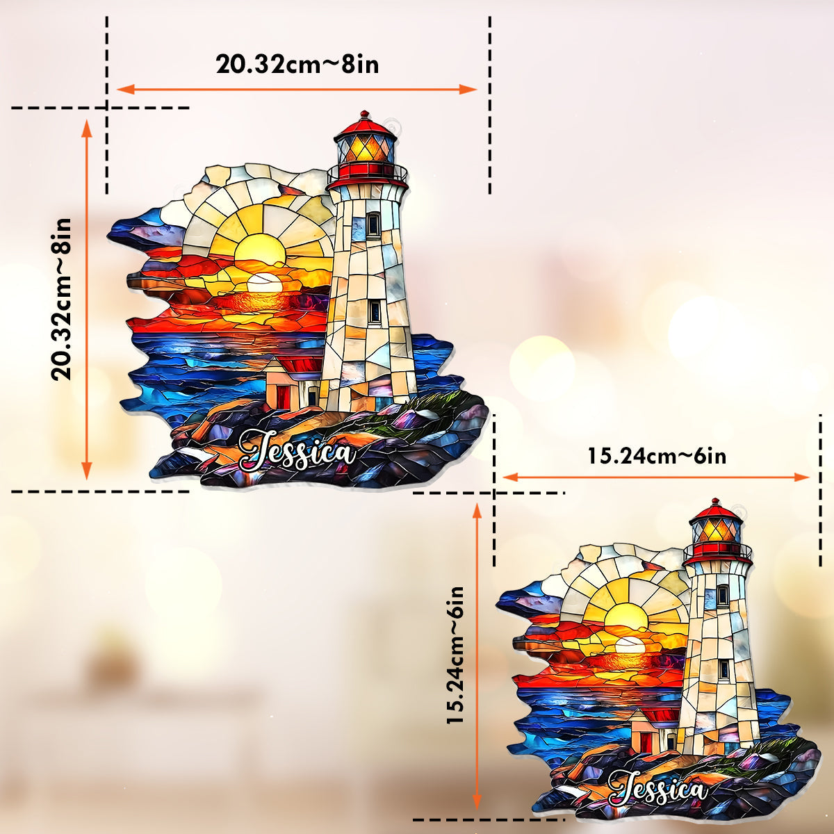 Éclat de l'Océan - Attrape-soleil personnalisé pour les amoureux de la mer, à suspendre à la fenêtre 