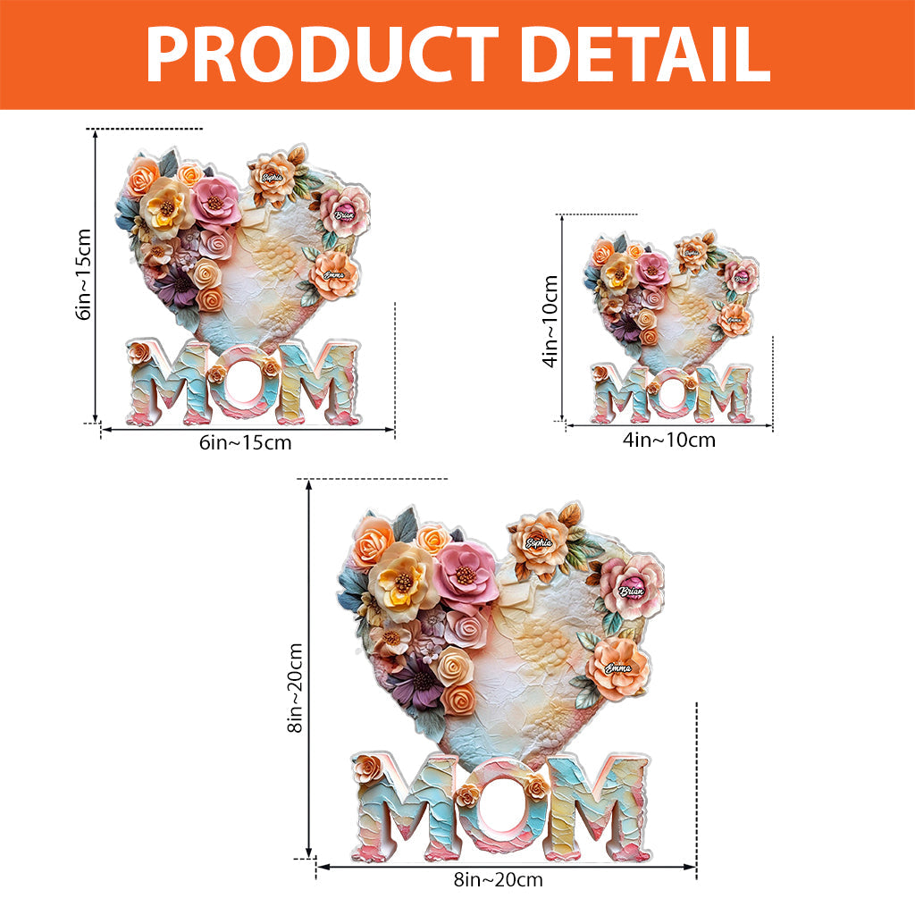 Floral Motherhood - Personalized Mother Custom Shaped Acrylic Plaque