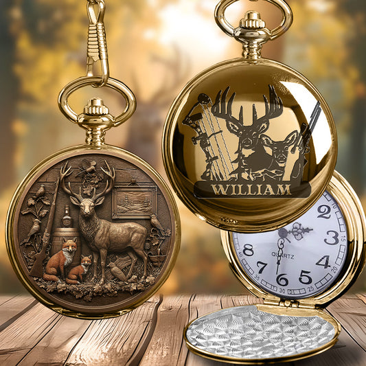 C'est l'heure de la chasse - Montre de poche de chasse personnalisée
