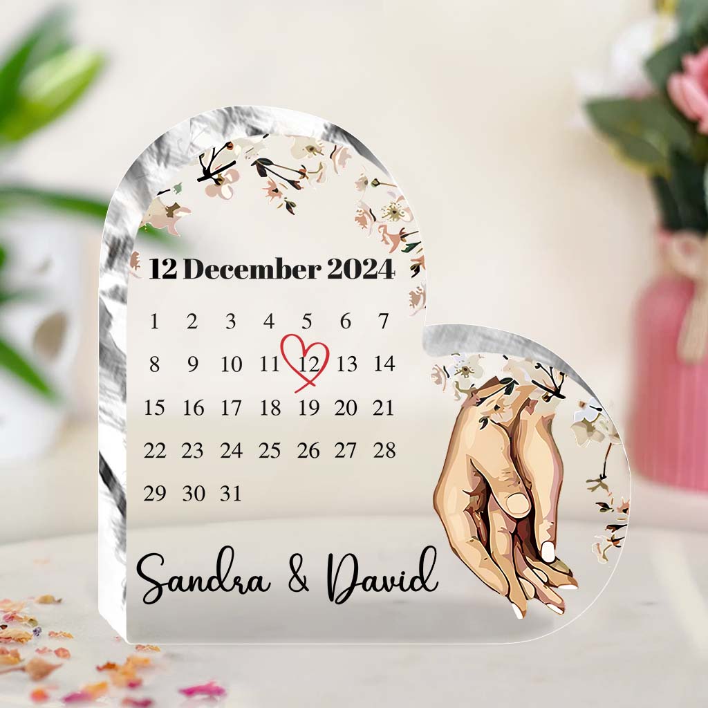 Couple Married Calendar - Personalized Couple Custom Shaped Acrylic Plaque