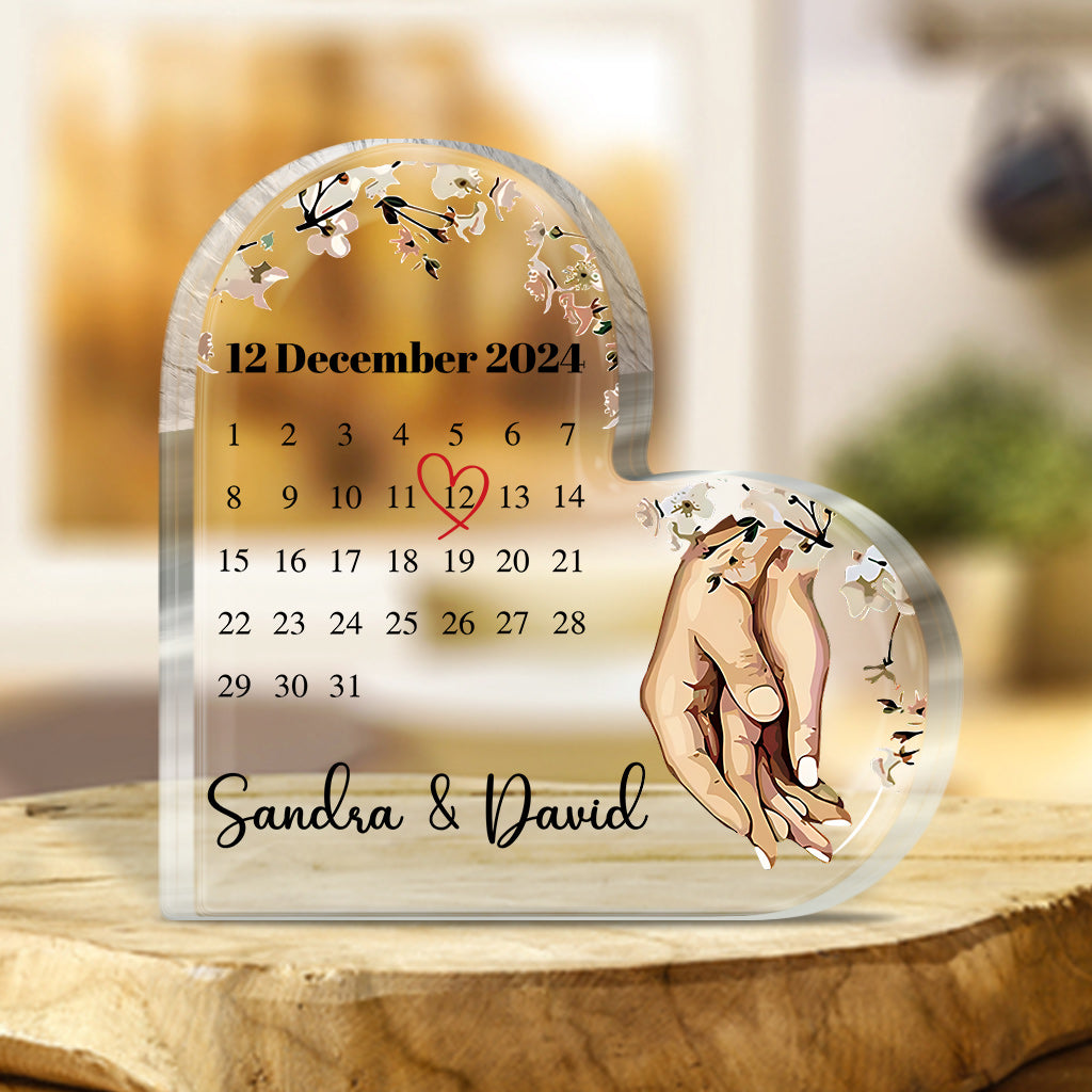 Couple Married Calendar - Personalized Couple Custom Shaped Acrylic Plaque