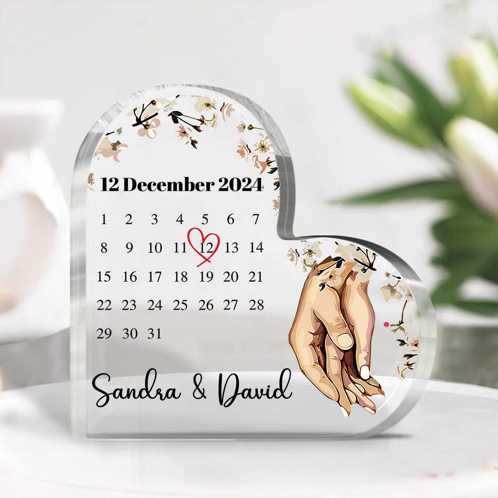Couple Married Calendar - Personalized Couple Custom Shaped Acrylic Plaque