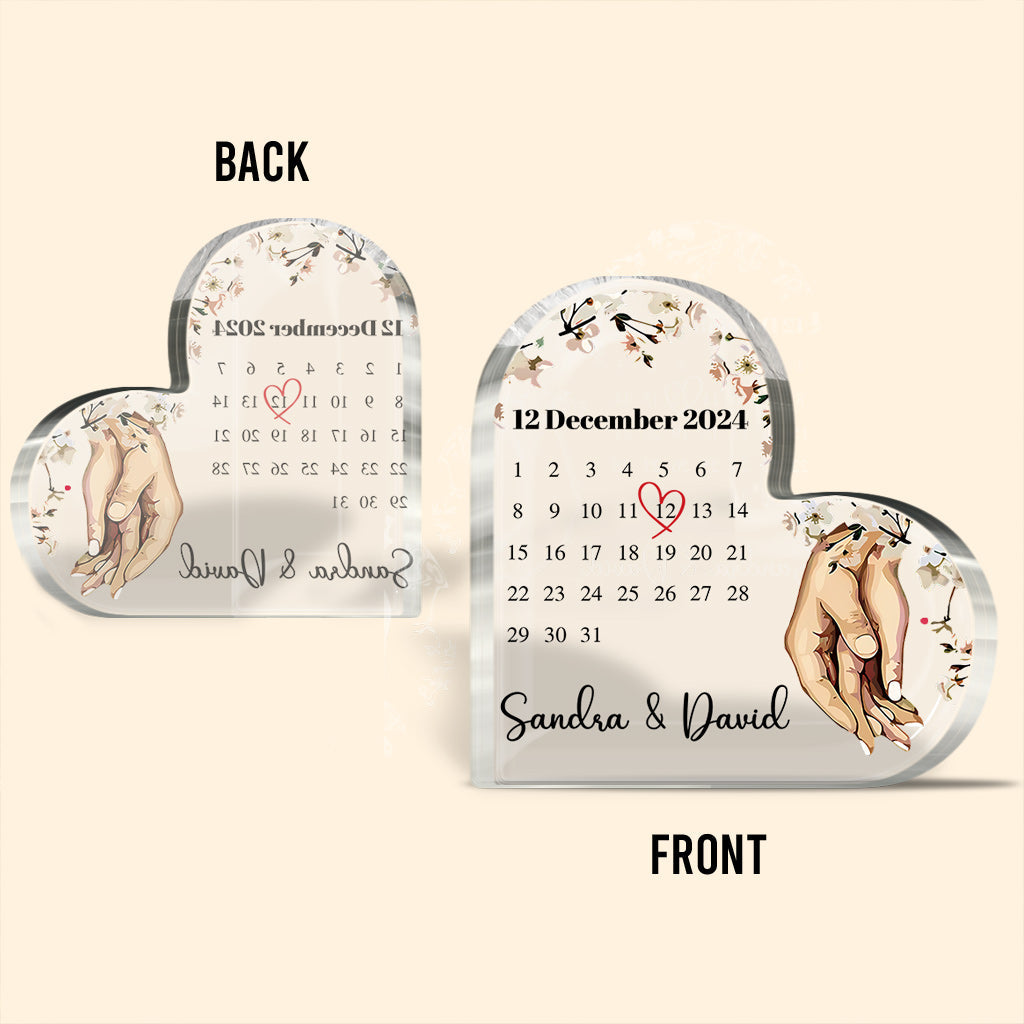 Couple Married Calendar - Personalized Couple Custom Shaped Acrylic Plaque