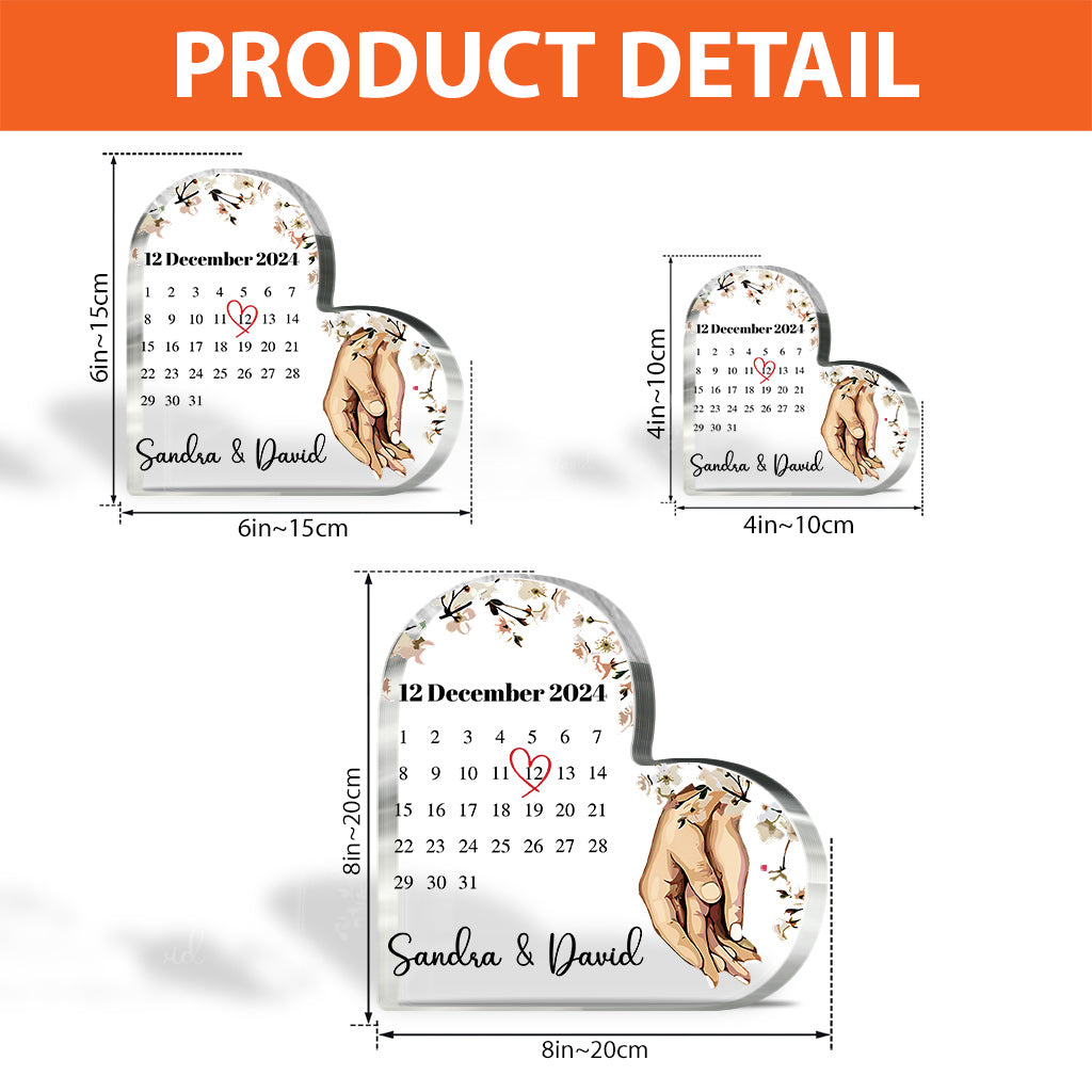 Couple Married Calendar - Personalized Couple Custom Shaped Acrylic Plaque