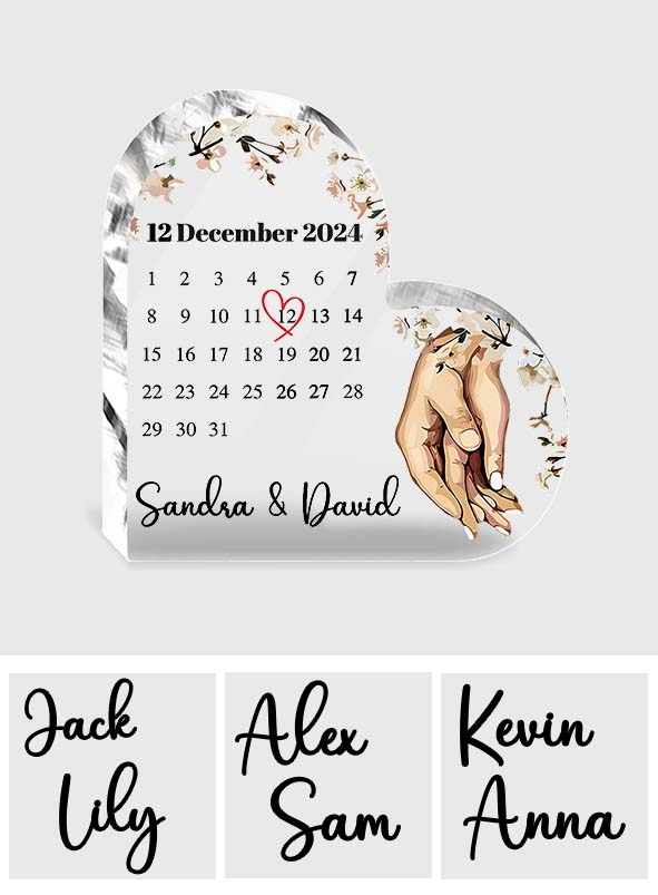 Couple Married Calendar - Personalized Couple Custom Shaped Acrylic Plaque